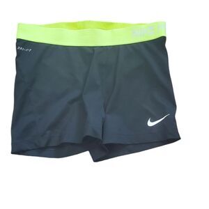 Nike Black & Green Compression Shorts
